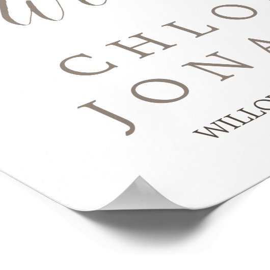 フローラシンプルウォーターカラーブーケ結婚の歓迎 ポスター (角)