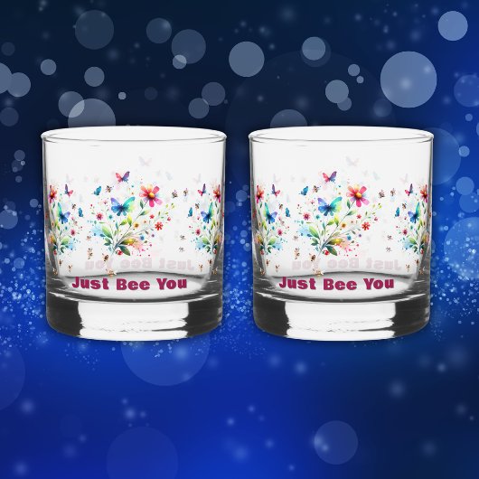 フローラシンプルウォーター色モノグラムビー ウイスキーグラス