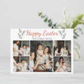フローラシンプルエレガントハッピーイースターファミリー5枚の写真 シーズンカード (スタンド正面)