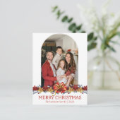 フローラシンプルエレガント家族のクリスマス写真 シーズンポストカード (スタンド正面)
