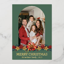 フローラシンプルエレガント家族のクリスマス写真