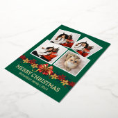 フローラシンプルエレガント家族のクリスマス写真 箔シーズンカード (回転した状態)