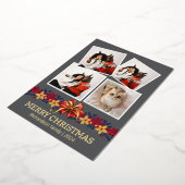 フローラシンプルエレガント家族のクリスマス写真 箔シーズンカード (回転した状態)