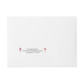 フローラシンプルクリスマスレッドパイン緑のブーケ ラップアラウンド宛名ラベル (正面)