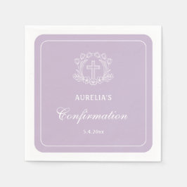 フローラシンプルクロスの薄紫確認 スタンダードカクテルナプキン