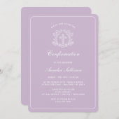 フローラシンプルクロスの薄紫確認 招待状 (正面/裏面)
