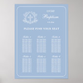 フローラシンプルクロスオンブルーバプテスマ座席表 ポスター (正面)