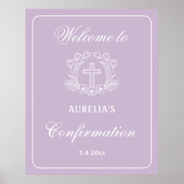 フローラシンプルクロスオン薄紫確認へようこそ ポスター