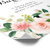 フローラシンプルグリーンの葉このろうそく燃える看板 ポスター (角)