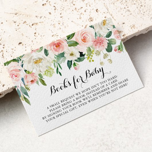 フローラシンプルグリーンベイビーシャワー予約リクエスト エンクロージャーカード