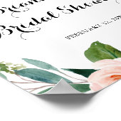 フローラシンプルグリーンリーフブライダルシャワーへようこそ ポスター (角)