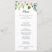 フローラシンプルグリーンリーフ書道ディナー メニュー (正面)