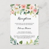 フローラシンプルグリーンリーフ結婚式レセプション エンクロージャーカード (正面)