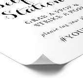 フローラシンプルグリーンリーフ自撮り駅標識 ポスター (角)