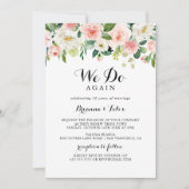フローラシンプルグリーン我々は再び誓いを誓う 招待状 (正面)
