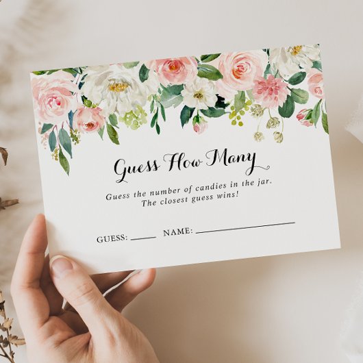 フローラシンプルグリーン推測ゲームカードの数 名刺