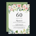 フローラシンプルグリーン紅葉60thバースデーパーティー 招待状<br><div class="desc">このシンプルフローラ緑の葉60歳の誕生日パーティーの招待は、素朴な誕生日パーティーに最適である。このデザインは、緑の葉、の美しいに埋め込まれた美しい白色彩の鮮やか、ピンク、赤面の手のバラを備えインスパイアて芸術的いる。</div>