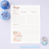 フローラシンプルケーキベーカリーレシピカードフライヤー チラシ (シングル)