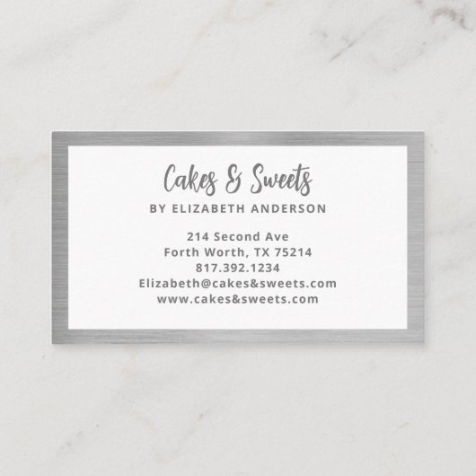 フローラシンプルケーキベーカリー名刺 名刺 (裏面)