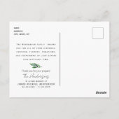 フローラシンプルステム葬儀ありがとう ポストカード (裏面)