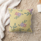 フローラシンプルスプリグスオンイエロー クッション (ブランケット)