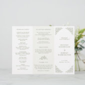 フローラシンプルセージグリーントリフォールド結婚式 プログラム (スタンド正面)