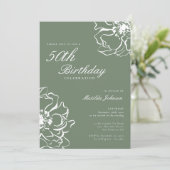 フローラシンプルセージ50th誕生日パーティー 招待状 (スタンド正面)