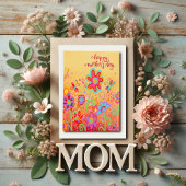 フローラシンプルタイポグラフィハッピーマザーズデイ カード