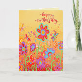フローラシンプルタイポグラフィハッピーマザーズデイ カード (正面)
