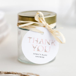 フローラシンプルタイポグラフィベイビーシャワーありがとう フェイバータグ