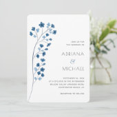 フローラシンプルダスティブルーウォーター招待状 招待状 (スタンド正面)