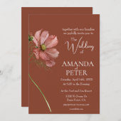 フローラシンプルテラコッタ結婚ズ 招待状 (正面/裏面)