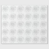 フローラシンプルデイジーグレーラインアートラッピング紙 ラッピングペーパー (フラット)