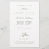 フローラシンプルデリケート結婚式 プログラム (裏面)