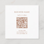 フローラシンプルナチュラルテラコッタQRコードありがとう スクエア名刺 (裏面)