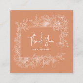 フローラシンプルナチュラルテラコッタQRコードありがとう スクエア名刺 (正面)