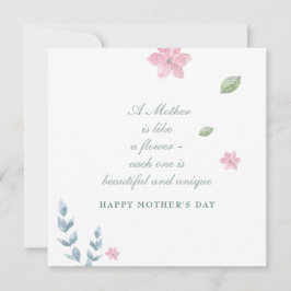 フローラシンプルハッピーマザーズデイホリデーカード