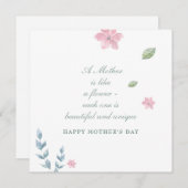 フローラシンプルハッピーマザーズデイホリデーカード (正面/裏面)