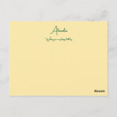 フローラシンプルバターイエローネーム&エイジ誕生日 ポストカード (裏面)