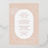 フローラシンプルバラ金ゴールドホワイトバプティスホイル 箔招待状 (裏面)