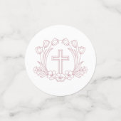 フローラシンプルピンククロスバプティステーブル コンフェッティ (スモール正面)