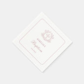 フローラシンプルピンククロスバプテスマ スタンダードカクテルナプキン (角)