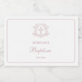 フローラシンプルピンククロスバプテスマ スパークリングワインラベル (シングルラベル)