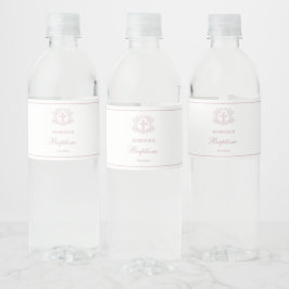 フローラシンプルピンククロスバプテスマ ペットボトルラベル