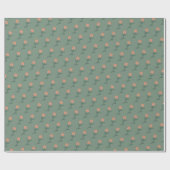 フローラシンプルピンクローズディティホリデーブルーギフト ラッピングペーパー (フラット)