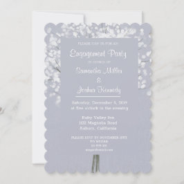 フローラシンプルブーケ婚約パーティ招待状 招待状