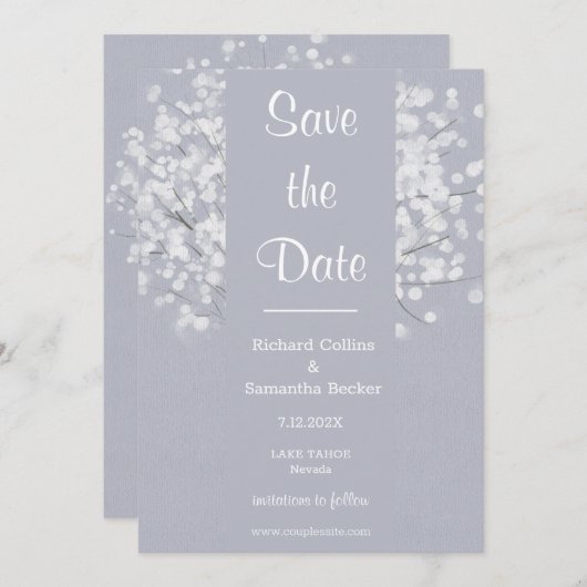 フローラシンプルブーケ結婚式の日付を保存 セーブザデート (正面/裏面)