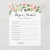 フローラシンプルベビーシャワー希望&ウィッシュカード ポストカード (正面)