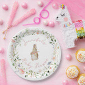 フローラシンプルベビーバニーベビーシャワー ペーパープレート (パーティー)