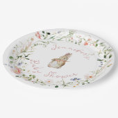 フローラシンプルベビーバニーベビーシャワー ペーパープレート (アングル)